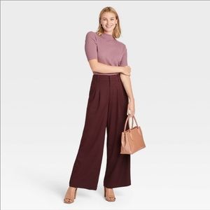 Women's Mid-Rise Wide Leg Trousers - A New Day